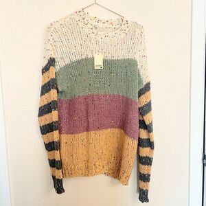 JODIFL Colorblock Knit Sweater Confetti Yarn Oversized Boho Small